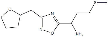 3-(methylsulfanyl)-1-[3-(oxolan-2-ylmethyl)-1,2,4-oxadiazol-5-yl]propan-1-amine 结构式