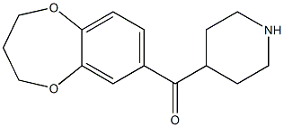 3,4-dihydro-2H-1,5-benzodioxepin-7-yl(piperidin-4-yl)methanone 结构式