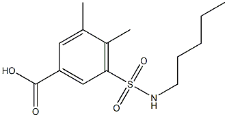 3,4-dimethyl-5-(pentylsulfamoyl)benzoic acid 结构式