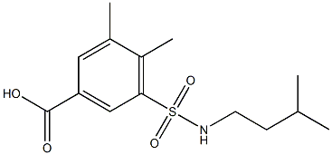 3,4-dimethyl-5-[(3-methylbutyl)sulfamoyl]benzoic acid 结构式