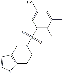 3,4-dimethyl-5-{4H,5H,6H,7H-thieno[3,2-c]pyridine-5-sulfonyl}aniline 结构式