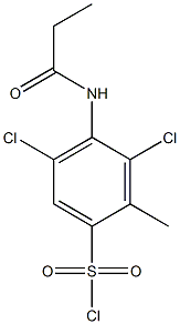 3,5-dichloro-2-methyl-4-propanamidobenzene-1-sulfonyl chloride 结构式