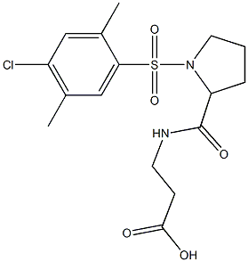 3-[({1-[(4-chloro-2,5-dimethylphenyl)sulfonyl]pyrrolidin-2-yl}carbonyl)amino]propanoic acid 结构式