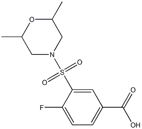 3-[(2,6-dimethylmorpholine-4-)sulfonyl]-4-fluorobenzoic acid 结构式