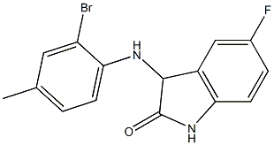3-[(2-bromo-4-methylphenyl)amino]-5-fluoro-2,3-dihydro-1H-indol-2-one 结构式