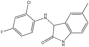 3-[(2-chloro-4-fluorophenyl)amino]-5-methyl-2,3-dihydro-1H-indol-2-one 结构式