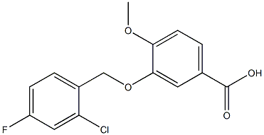 3-[(2-chloro-4-fluorophenyl)methoxy]-4-methoxybenzoic acid 结构式