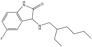 3-[(2-ethylhexyl)amino]-5-fluoro-2,3-dihydro-1H-indol-2-one 结构式