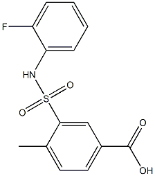 3-[(2-fluorophenyl)sulfamoyl]-4-methylbenzoic acid 结构式