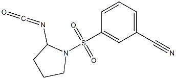 3-[(2-isocyanatopyrrolidine-1-)sulfonyl]benzonitrile 结构式