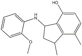 3-[(2-methoxyphenyl)amino]-1,7-dimethyl-2,3-dihydro-1H-inden-4-ol 结构式