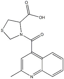3-[(2-methylquinolin-4-yl)carbonyl]-1,3-thiazolidine-4-carboxylic acid 结构式
