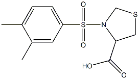 3-[(3,4-dimethylbenzene)sulfonyl]-1,3-thiazolidine-4-carboxylic acid 结构式