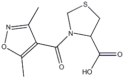 3-[(3,5-dimethyl-1,2-oxazol-4-yl)carbonyl]-1,3-thiazolidine-4-carboxylic acid 结构式