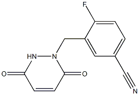 3-[(3,6-dioxo-3,6-dihydropyridazin-1(2H)-yl)methyl]-4-fluorobenzonitrile 结构式