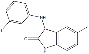 3-[(3-iodophenyl)amino]-5-methyl-2,3-dihydro-1H-indol-2-one 结构式