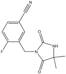 3-[(4,4-dimethyl-2,5-dioxoimidazolidin-1-yl)methyl]-4-fluorobenzonitrile 结构式