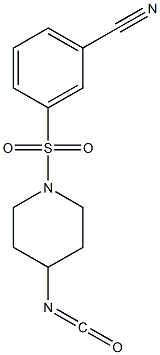 3-[(4-isocyanatopiperidine-1-)sulfonyl]benzonitrile 结构式