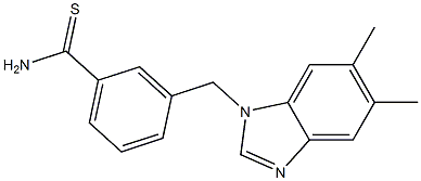 3-[(5,6-dimethyl-1H-1,3-benzodiazol-1-yl)methyl]benzene-1-carbothioamide 结构式