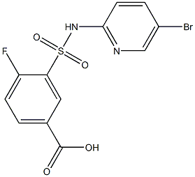 3-[(5-bromopyridin-2-yl)sulfamoyl]-4-fluorobenzoic acid 结构式