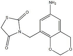 3-[(6-amino-2,4-dihydro-1,3-benzodioxin-8-yl)methyl]-1,3-thiazolidine-2,4-dione 结构式