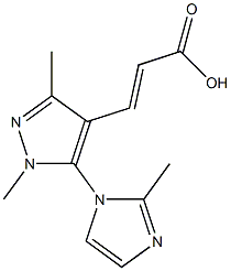 3-[1,3-dimethyl-5-(2-methyl-1H-imidazol-1-yl)-1H-pyrazol-4-yl]prop-2-enoic acid 结构式