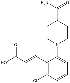 3-[2-(4-carbamoylpiperidin-1-yl)-6-chlorophenyl]prop-2-enoic acid 结构式