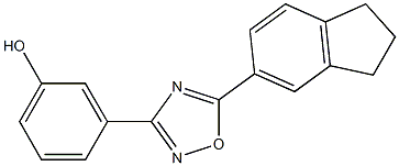 3-[5-(2,3-dihydro-1H-inden-5-yl)-1,2,4-oxadiazol-3-yl]phenol 结构式