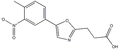 3-[5-(4-methyl-3-nitrophenyl)-1,3-oxazol-2-yl]propanoic acid 结构式
