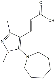 3-[5-(azepan-1-yl)-1,3-dimethyl-1H-pyrazol-4-yl]prop-2-enoic acid 结构式