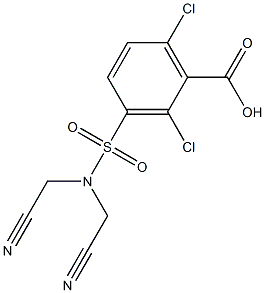 3-[bis(cyanomethyl)sulfamoyl]-2,6-dichlorobenzoic acid 结构式