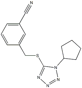 3-{[(1-cyclopentyl-1H-1,2,3,4-tetrazol-5-yl)sulfanyl]methyl}benzonitrile 结构式