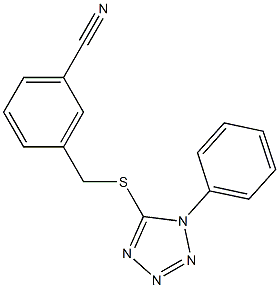 3-{[(1-phenyl-1H-1,2,3,4-tetrazol-5-yl)sulfanyl]methyl}benzonitrile 结构式