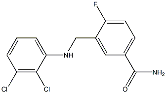 3-{[(2,3-dichlorophenyl)amino]methyl}-4-fluorobenzamide 结构式