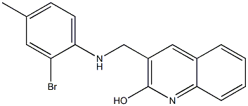 3-{[(2-bromo-4-methylphenyl)amino]methyl}quinolin-2-ol 结构式