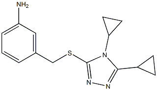 3-{[(4,5-dicyclopropyl-4H-1,2,4-triazol-3-yl)sulfanyl]methyl}aniline 结构式
