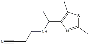 3-{[1-(2,5-dimethyl-1,3-thiazol-4-yl)ethyl]amino}propanenitrile 结构式