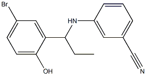 3-{[1-(5-bromo-2-hydroxyphenyl)propyl]amino}benzonitrile 结构式