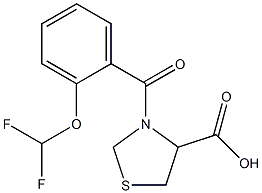 3-{[2-(difluoromethoxy)phenyl]carbonyl}-1,3-thiazolidine-4-carboxylic acid 结构式