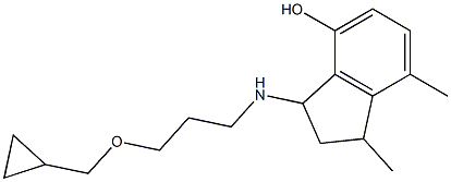 3-{[3-(cyclopropylmethoxy)propyl]amino}-1,7-dimethyl-2,3-dihydro-1H-inden-4-ol 结构式