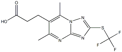 3-{5,7-dimethyl-2-[(trifluoromethyl)thio][1,2,4]triazolo[1,5-a]pyrimidin-6-yl}propanoic acid 结构式