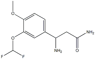 3-amino-3-[3-(difluoromethoxy)-4-methoxyphenyl]propanamide 结构式