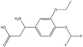 3-amino-3-[4-(difluoromethoxy)-3-ethoxyphenyl]propanoic acid 结构式