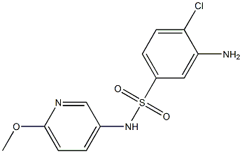 3-amino-4-chloro-N-(6-methoxypyridin-3-yl)benzene-1-sulfonamide 结构式