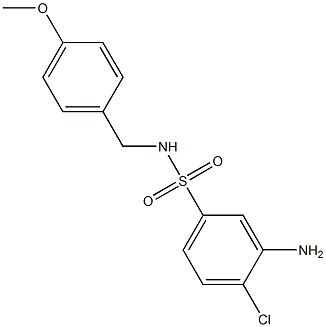 3-amino-4-chloro-N-[(4-methoxyphenyl)methyl]benzene-1-sulfonamide 结构式