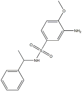 3-amino-4-methoxy-N-(1-phenylethyl)benzene-1-sulfonamide 结构式