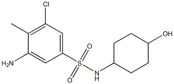 3-amino-5-chloro-N-(4-hydroxycyclohexyl)-4-methylbenzene-1-sulfonamide 结构式