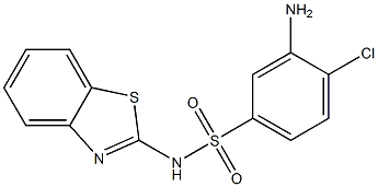 3-amino-N-(1,3-benzothiazol-2-yl)-4-chlorobenzene-1-sulfonamide 结构式