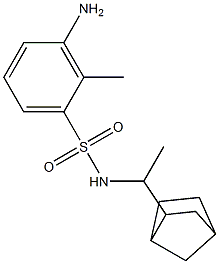 3-amino-N-(1-{bicyclo[2.2.1]heptan-2-yl}ethyl)-2-methylbenzene-1-sulfonamide 结构式