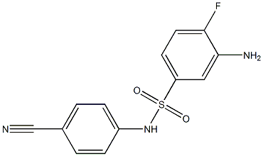 3-amino-N-(4-cyanophenyl)-4-fluorobenzene-1-sulfonamide 结构式